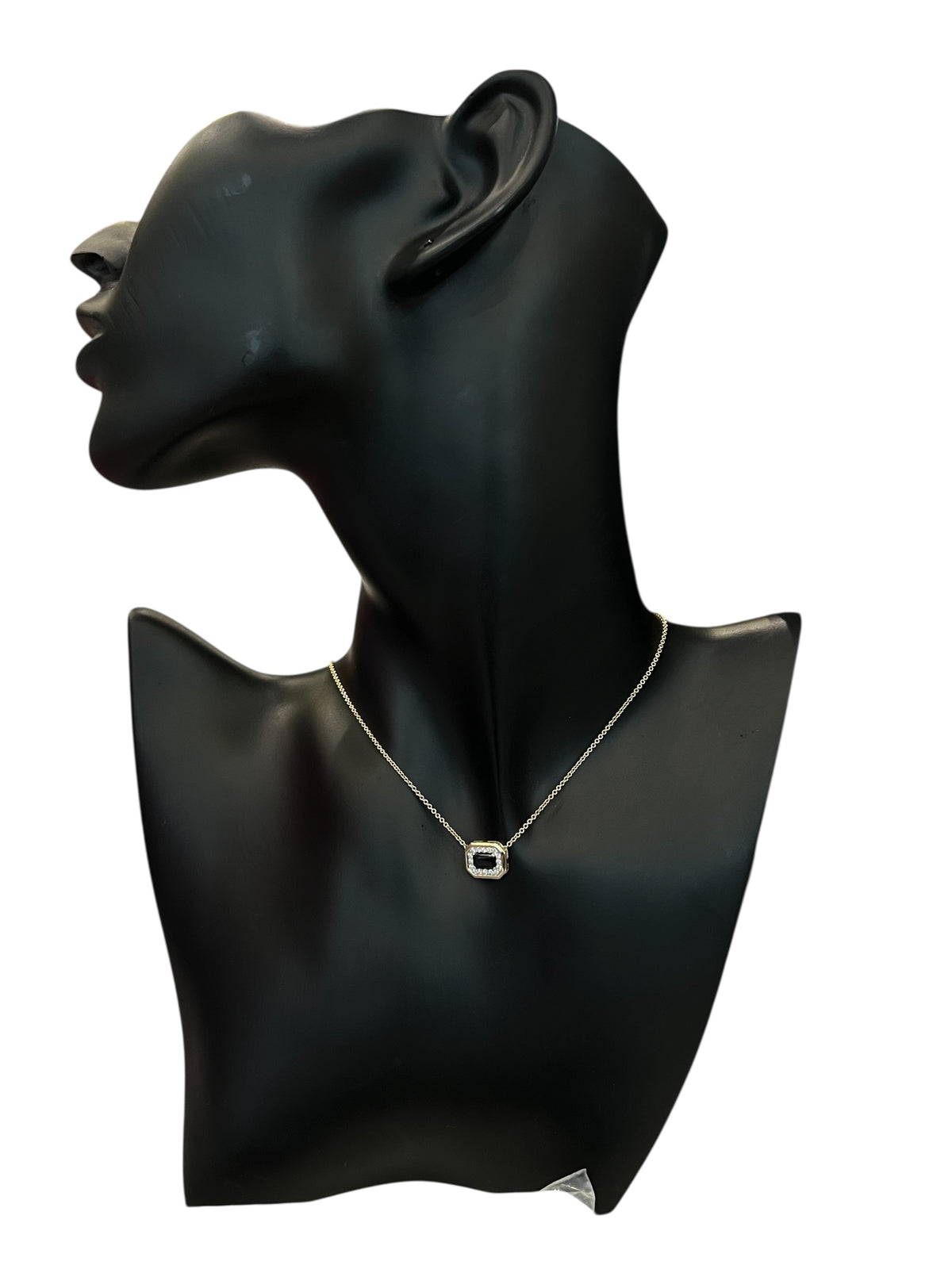 10K Yellow Gold Sapphire and Diamond Necklace