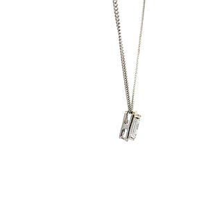 10K White Gold 0.50cttw Lab Grown Emerald Cut Diamond Necklace - 18 Inches
