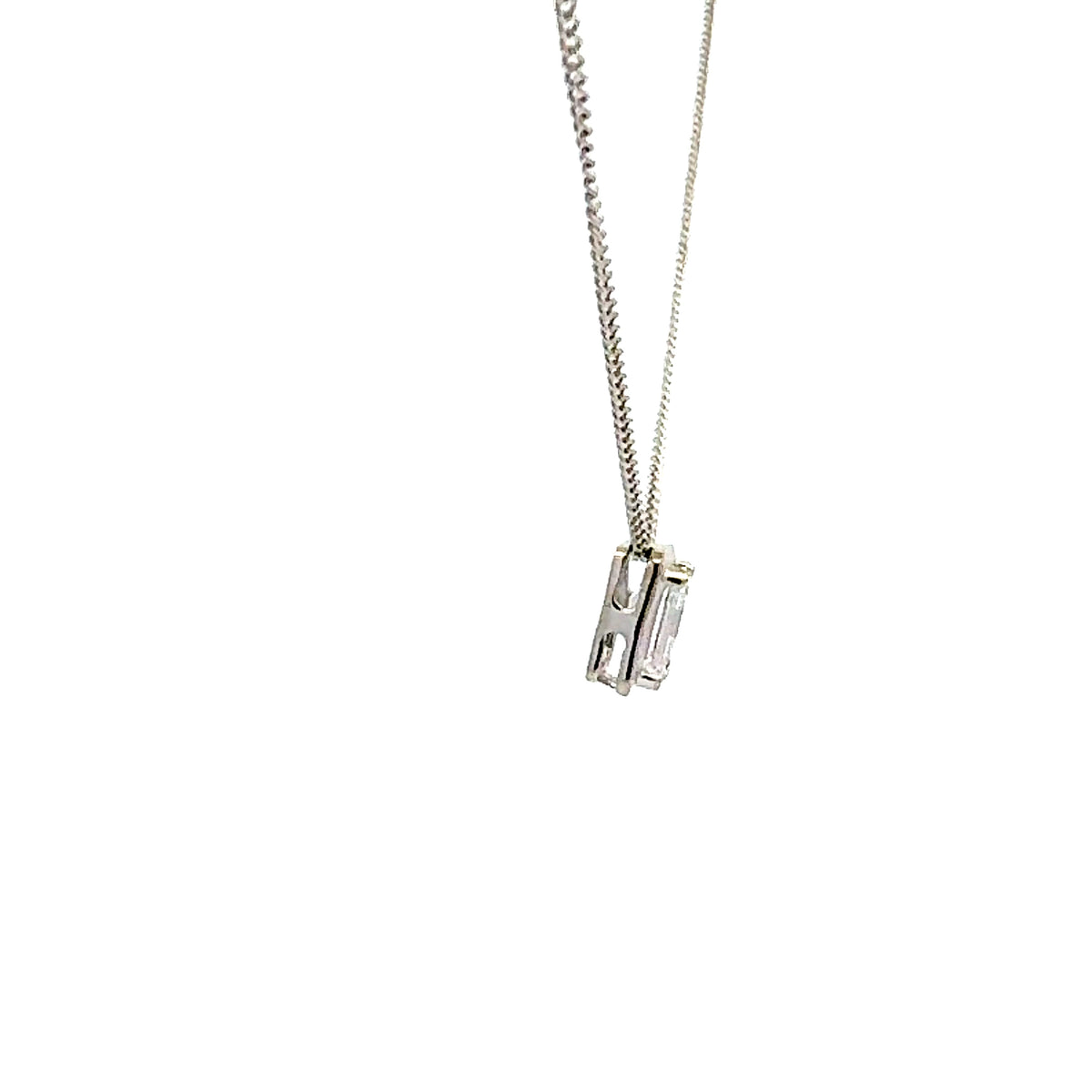 10K White Gold 0.50cttw Lab Grown Emerald Cut Diamond Necklace - 18 Inches