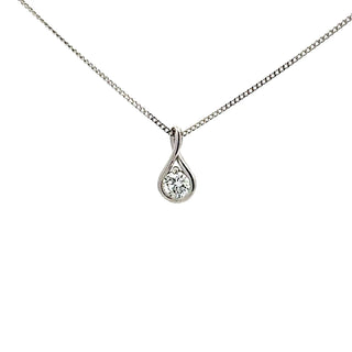 10K White Gold 0.25cttw Lab Grown Diamond Necklace - 18 Inches
