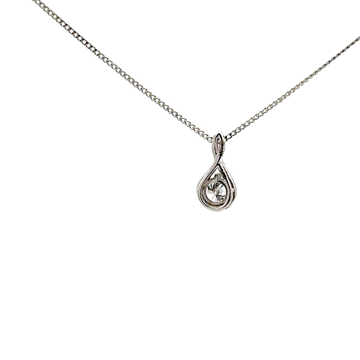 10K White Gold 0.25cttw Lab Grown Diamond Necklace - 18 Inches