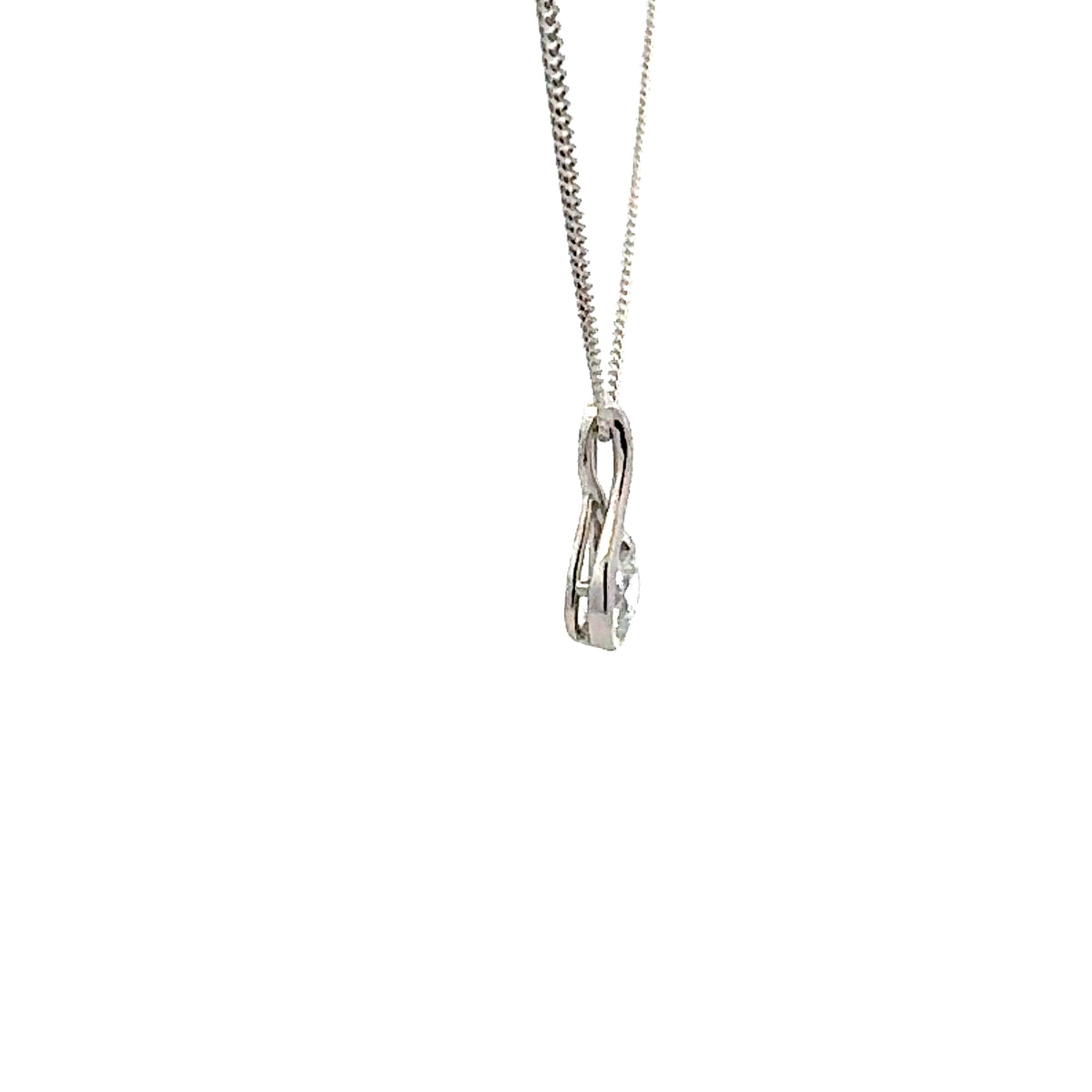 10K White Gold 0.25cttw Lab Grown Diamond Necklace - 18 Inches