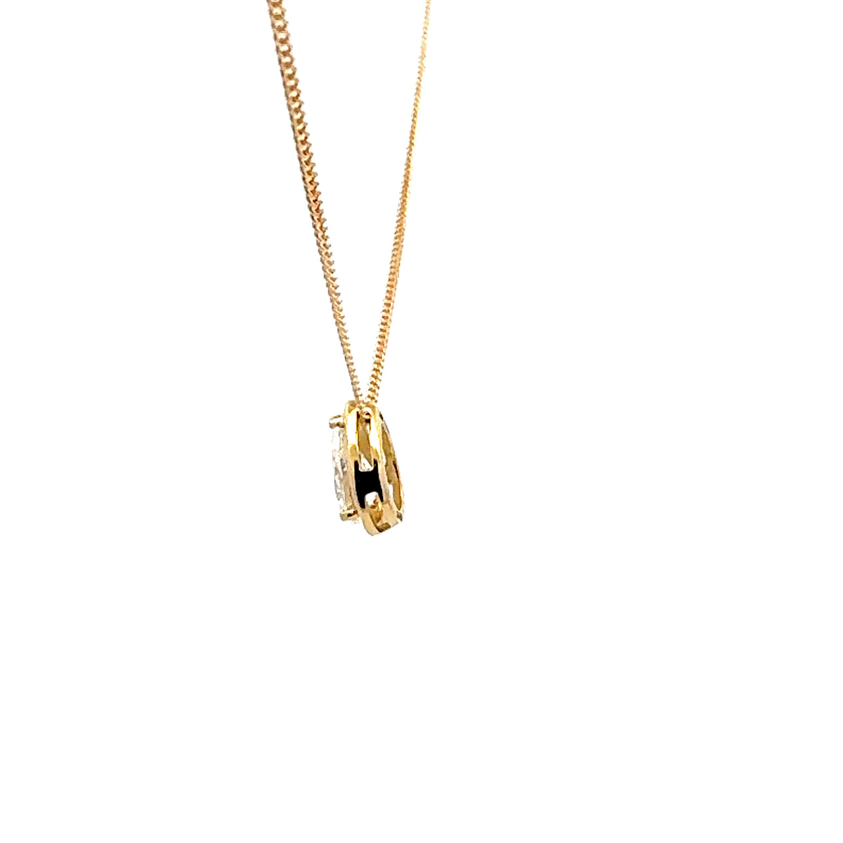 10K Yellow Gold 0.50cttw Pear Cut Lab Grown Diamond Necklace - 18 Inches