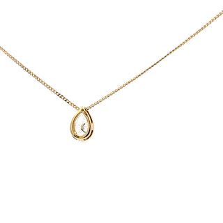 10K Yellow Gold 0.50cttw Pear Cut Lab Grown Diamond Necklace - 18 Inches