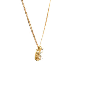 10K Yellow Gold 0.50cttw Pear Cut Lab Grown Diamond Necklace - 18 Inches