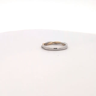 10K White and Yellow Gold 0.08 cttw Diamond Ring