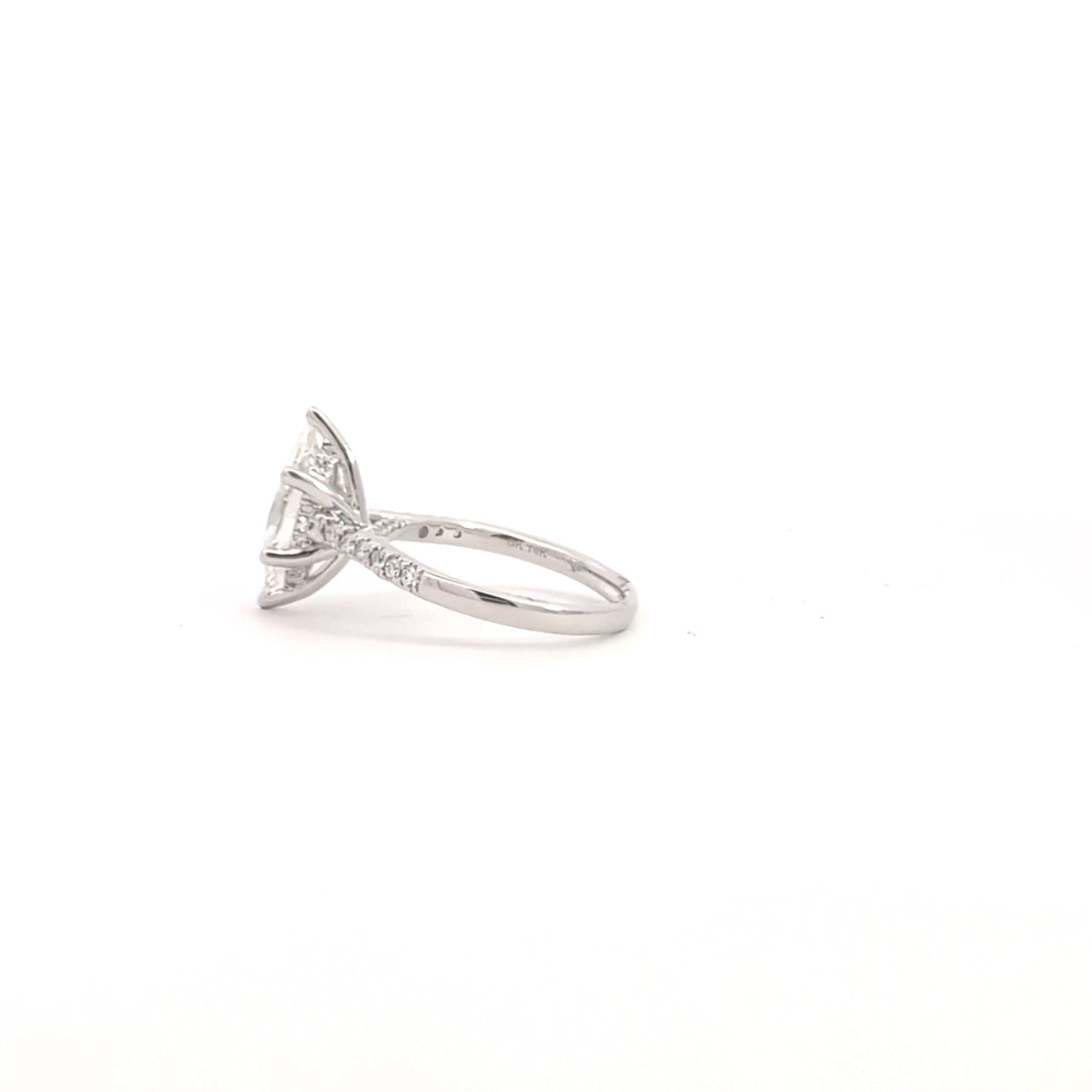 14K White Gold Lab Grown Marquise Diamond Engagement Ring