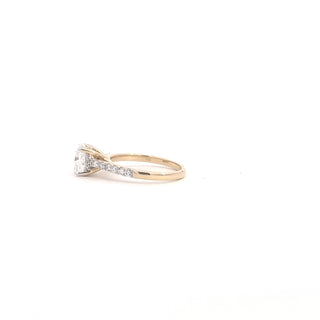 14K Gold Lab Grown Cushion Cut Diamond Engagement Ring
