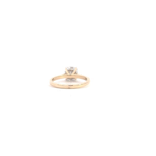 14K Gold Lab Grown Cushion Cut Diamond Engagement Ring