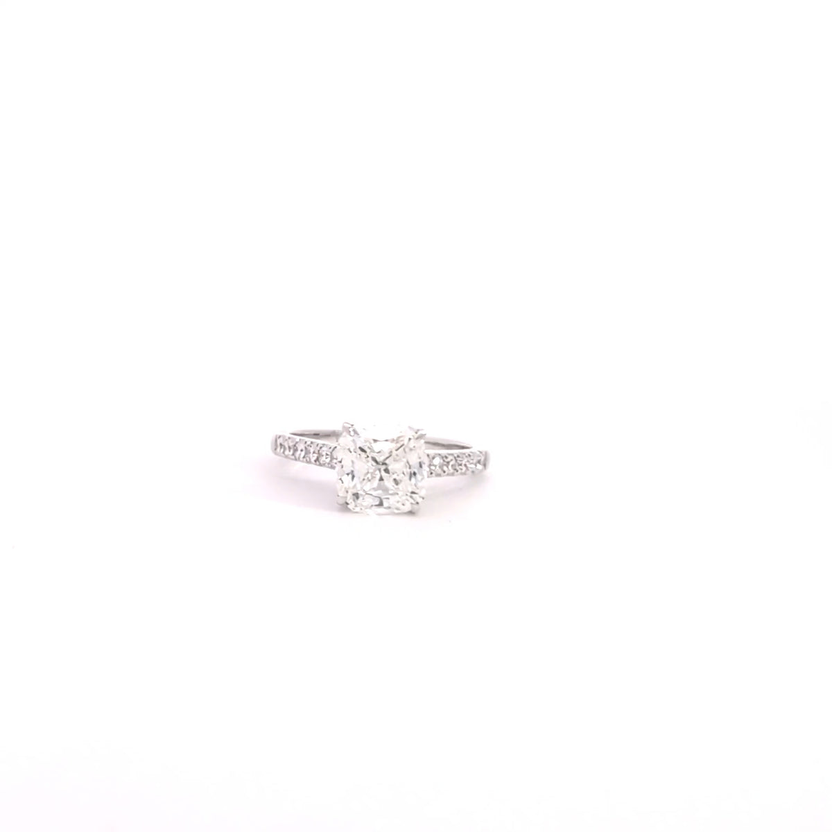 14K Gold Lab Grown Cushion Cut Diamond Engagement Ring