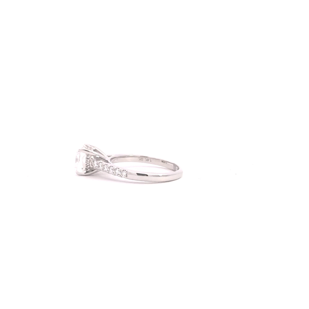 14K Gold Lab Grown Cushion Cut Diamond Engagement Ring