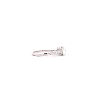 14K Gold Lab Grown Cushion Cut Diamond Engagement Ring