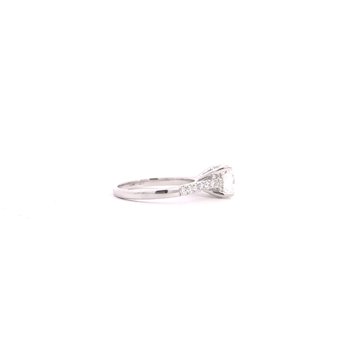 14K Gold Lab Grown Cushion Cut Diamond Engagement Ring