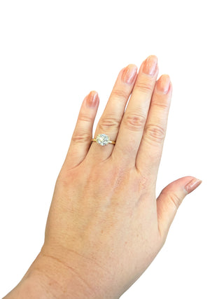 14K YELLOW GOLD 2.08cttw LAB DIAMOND RING WITH HIDDEN HALO
