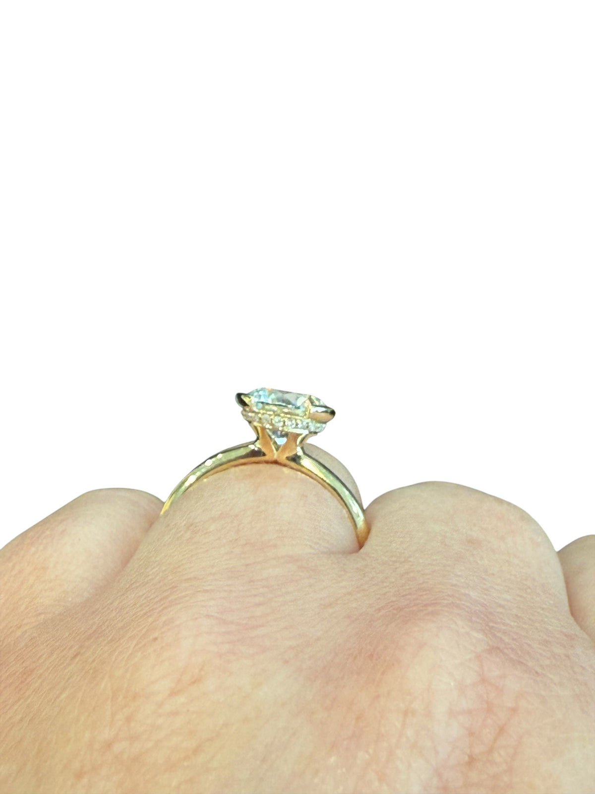 14K Yellow Gold Lab Grown Diamond Hidden Halo Ring