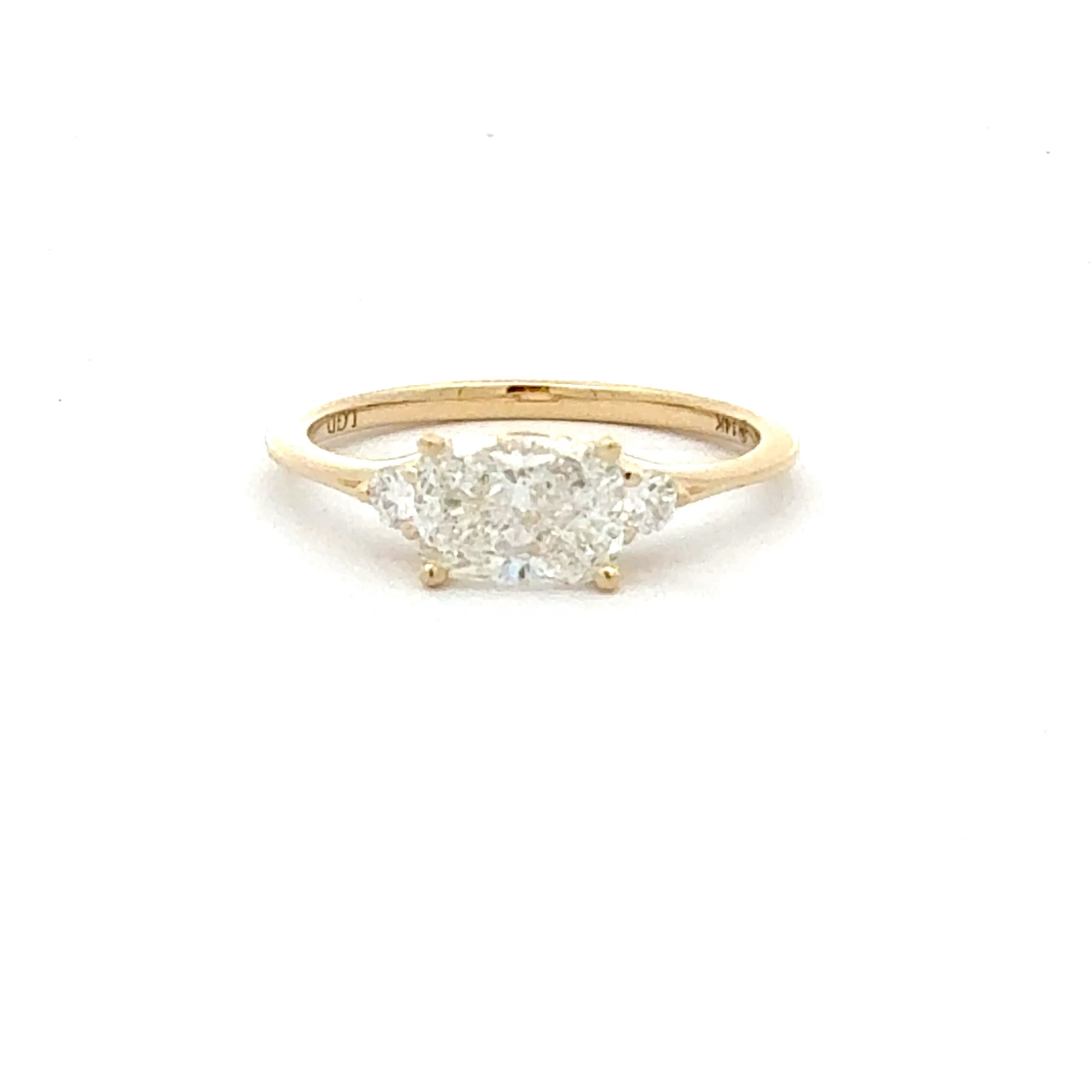 14K Yellow Gold Diamond Cushion Cut Ring - 4 /