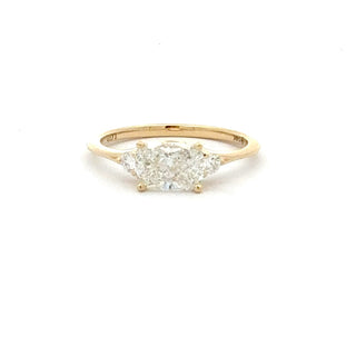 14K Yellow Gold Diamond Cushion Cut Ring