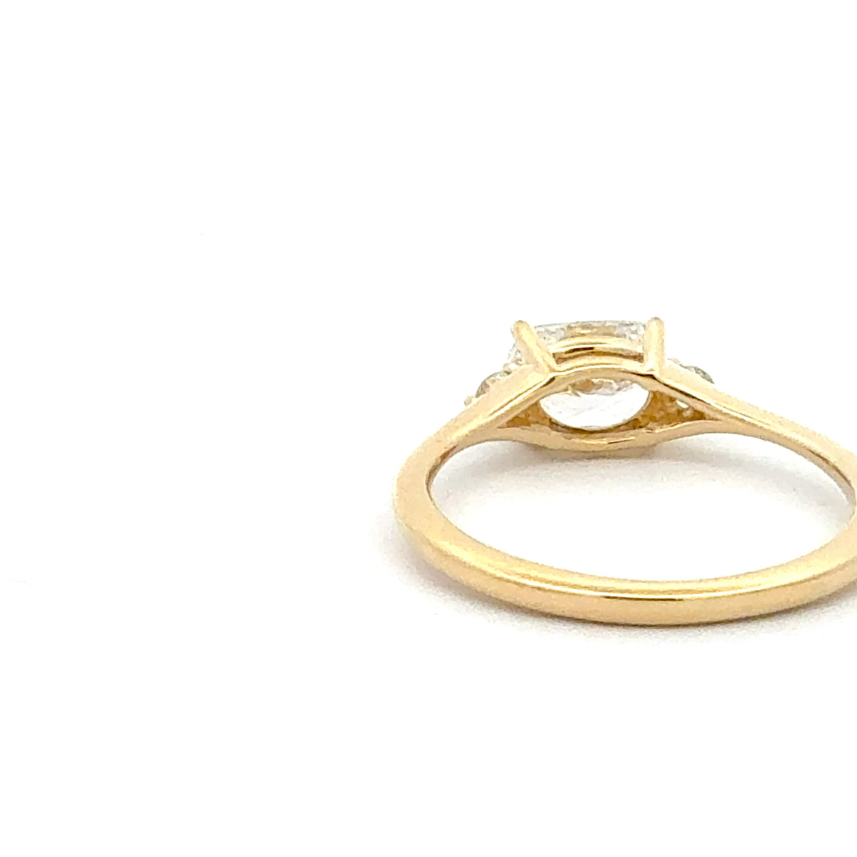 14K Yellow Gold Diamond Cushion Cut Ring
