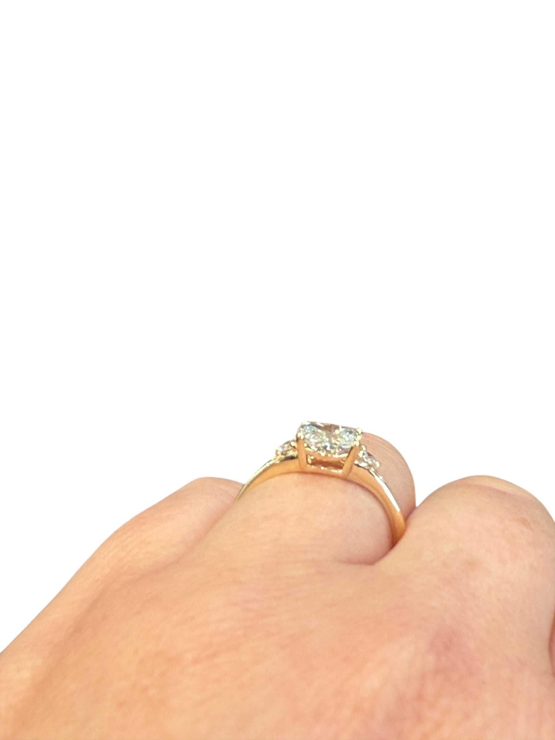 14K Yellow Gold Diamond Cushion Cut Ring - 4 /