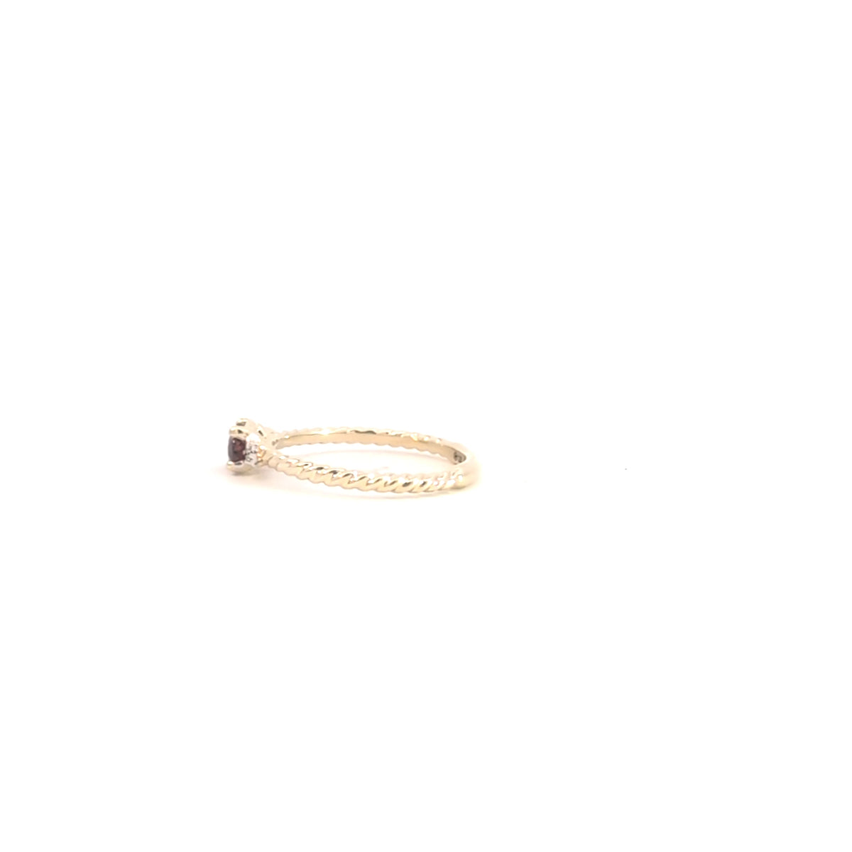 10K Yellow Gold Garnet and Diamond Ring