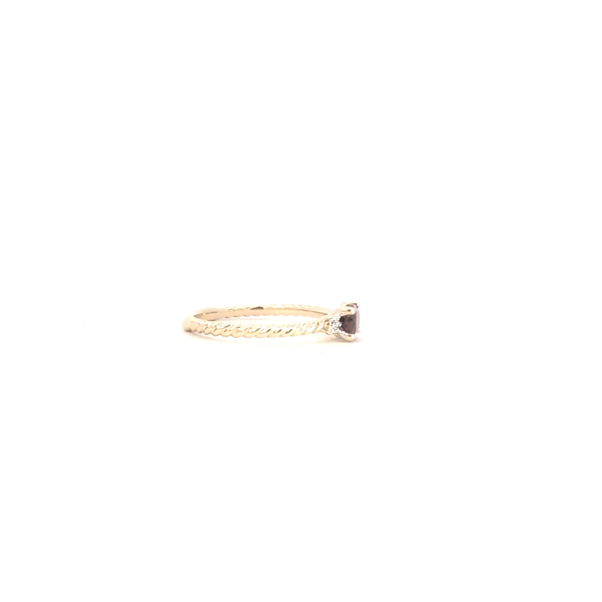 10K Yellow Gold Garnet and Diamond Ring