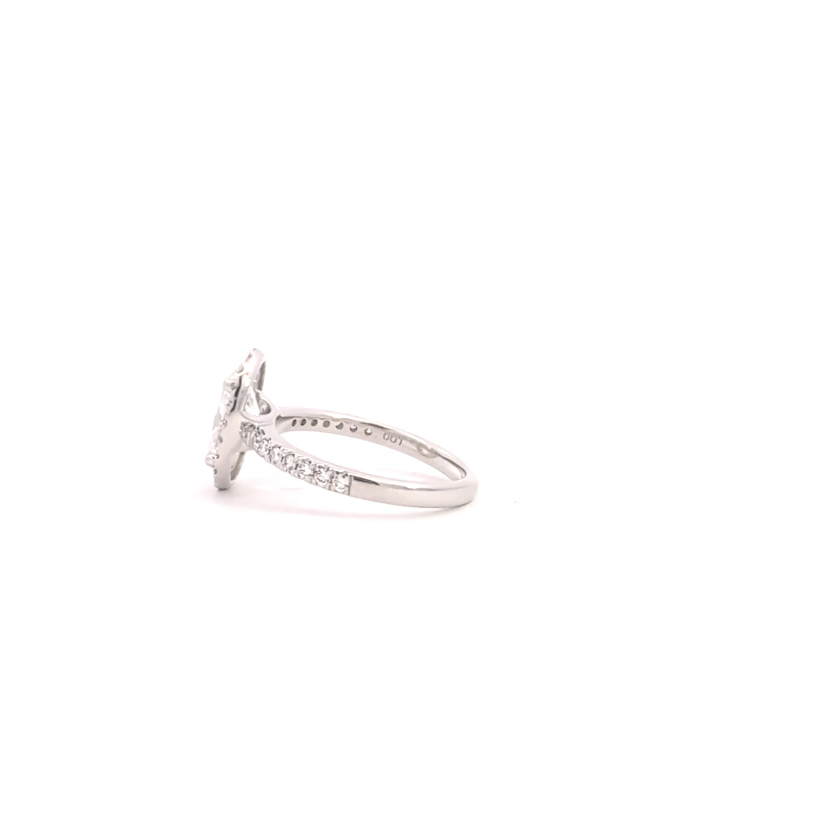 14K White Gold Lab Grown Oval Diamond Engagement Ring