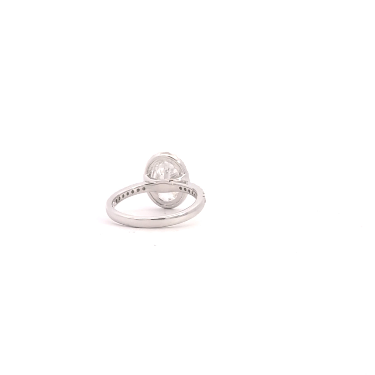14K White Gold Lab Grown Oval Diamond Engagement Ring