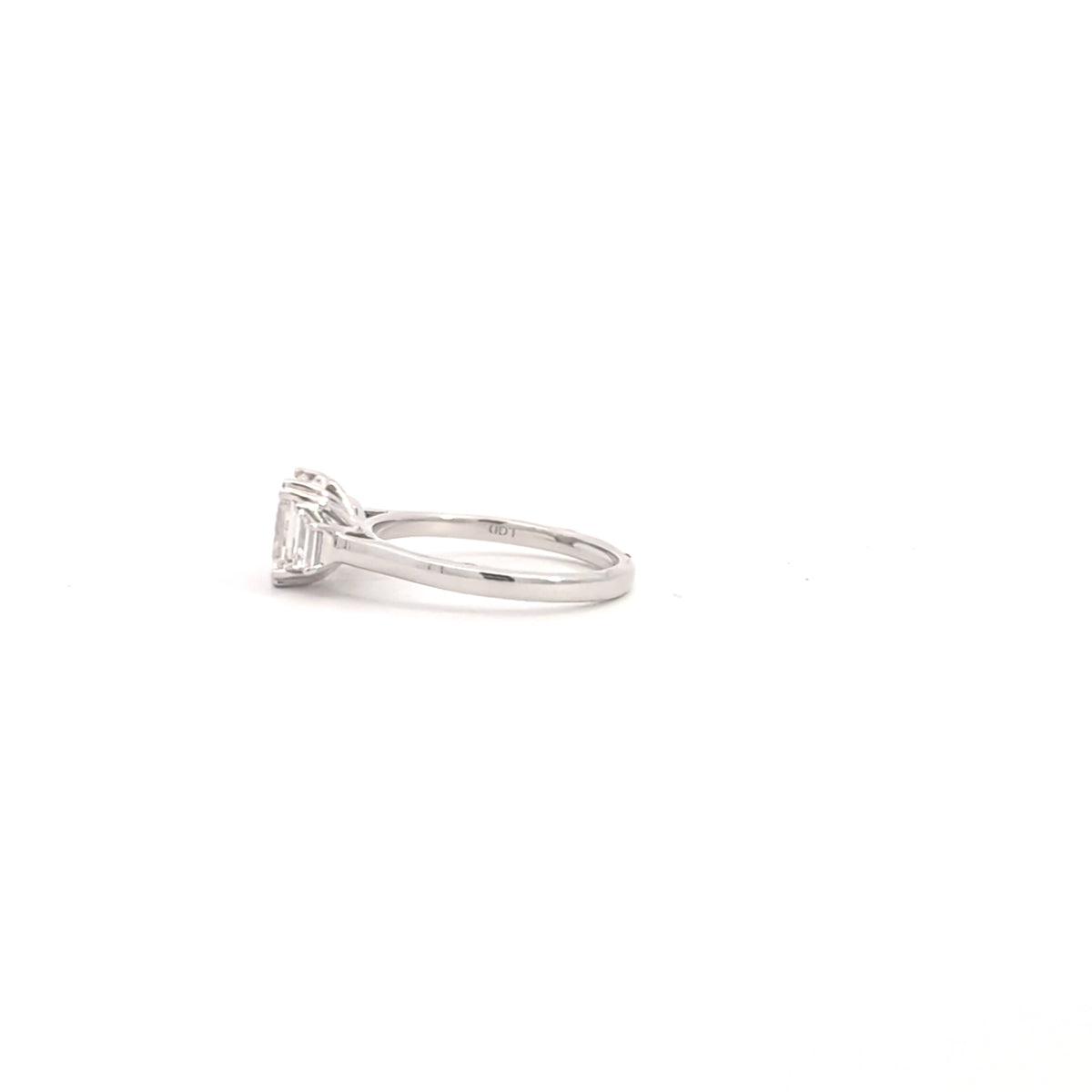 14K White Gold Lab Grown Asscher Cut Diamond Engagement Ring