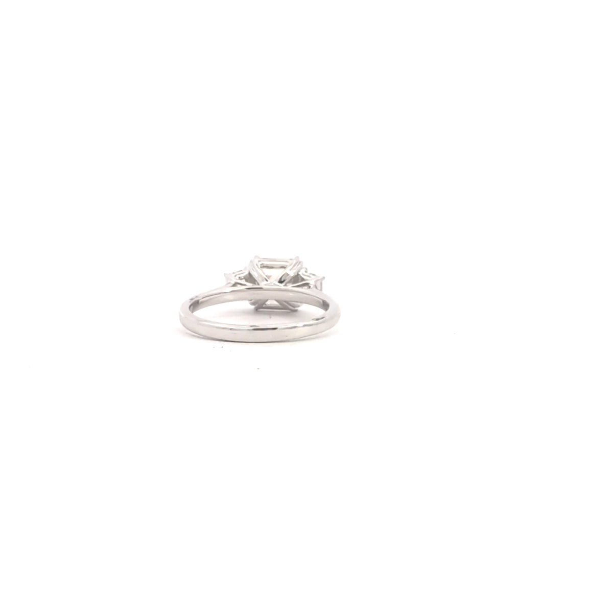 14K White Gold Lab Grown Asscher Cut Diamond Engagement Ring