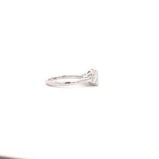 14K White Gold Lab Grown Asscher Cut Diamond Engagement Ring