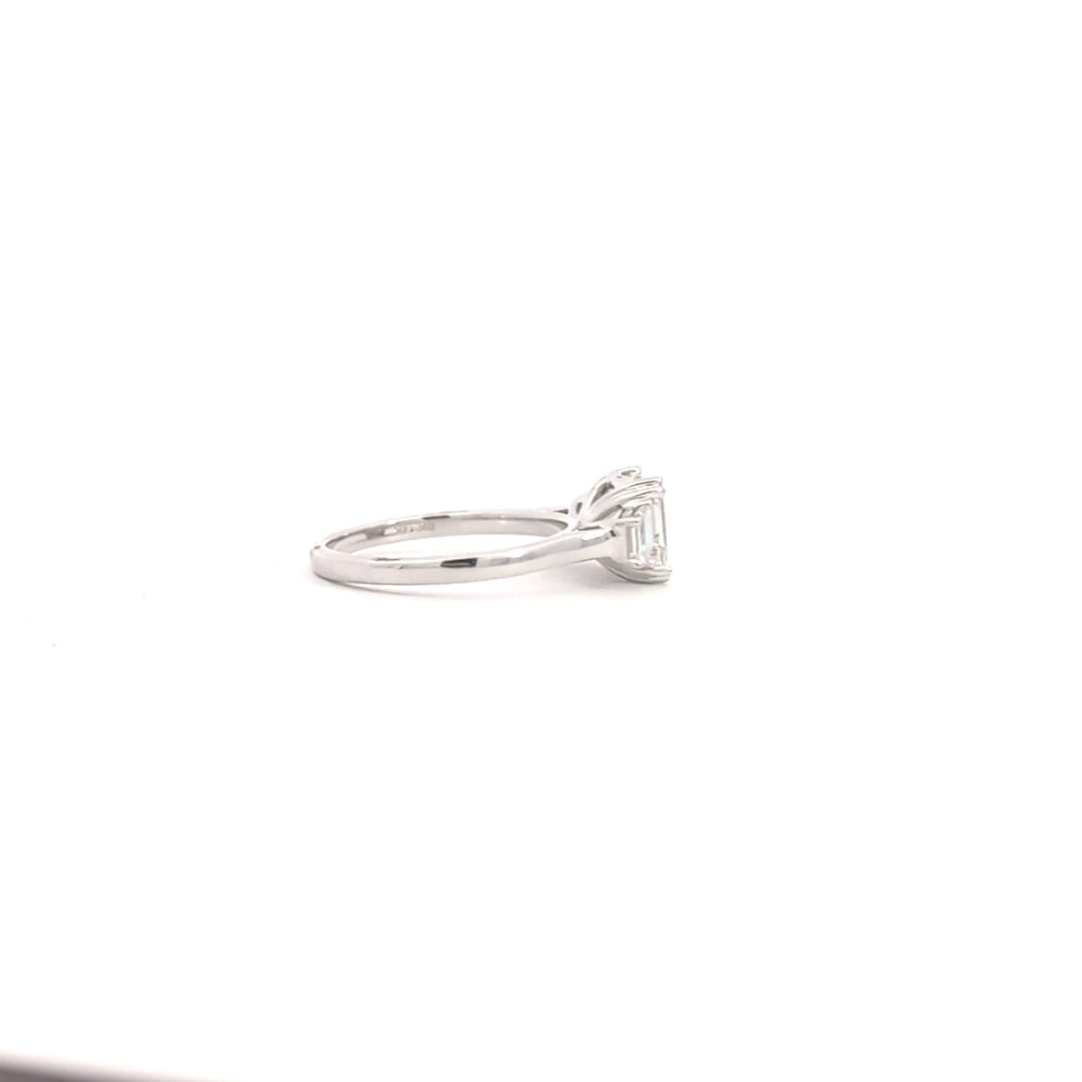 14K White Gold Lab Grown Asscher Cut Diamond Engagement Ring
