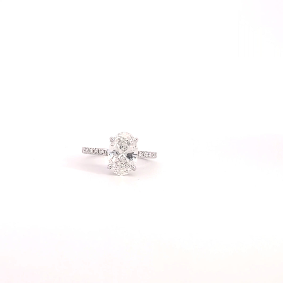 14K Gold Lab Grown Oval Diamond Engagement Ring