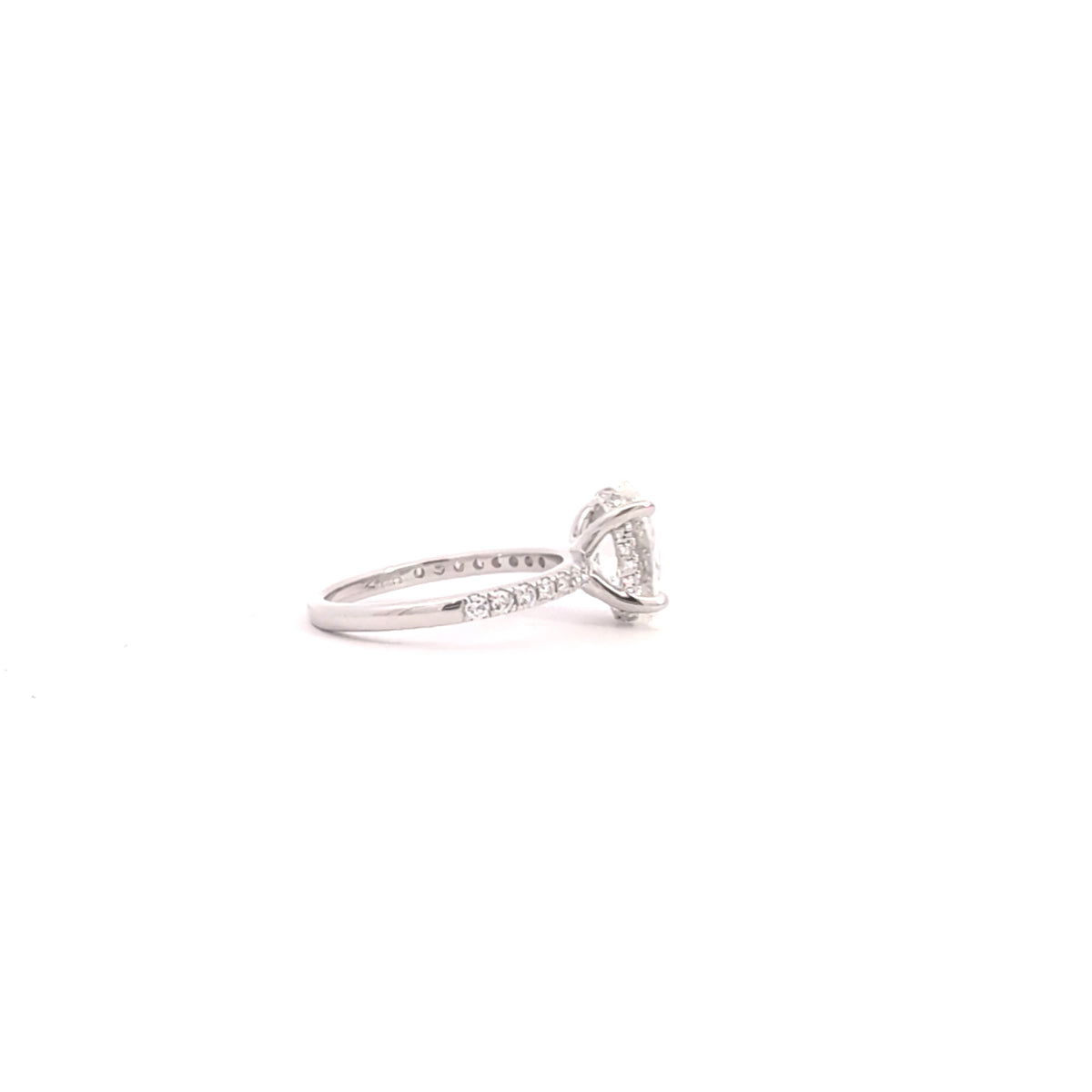 14K Gold Lab Grown Oval Diamond Engagement Ring