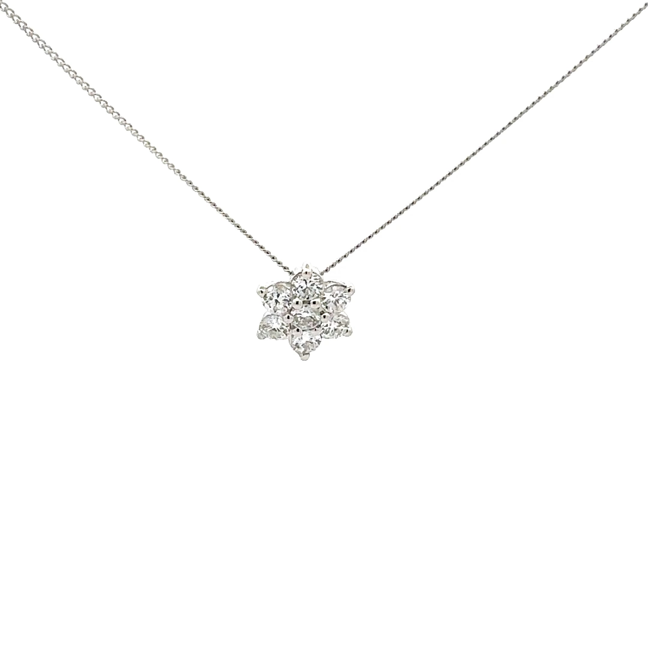 10K White Gold 0.75cttw Lab Grown Diamond Necklace - 18 Inches