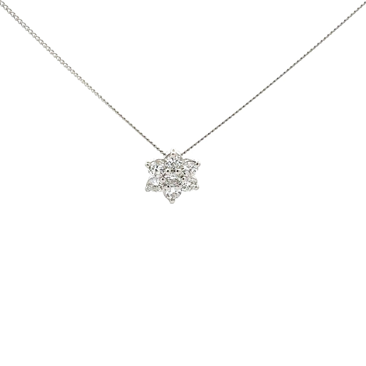 10K White Gold 0.75cttw Lab Grown Diamond Necklace - 18 Inches