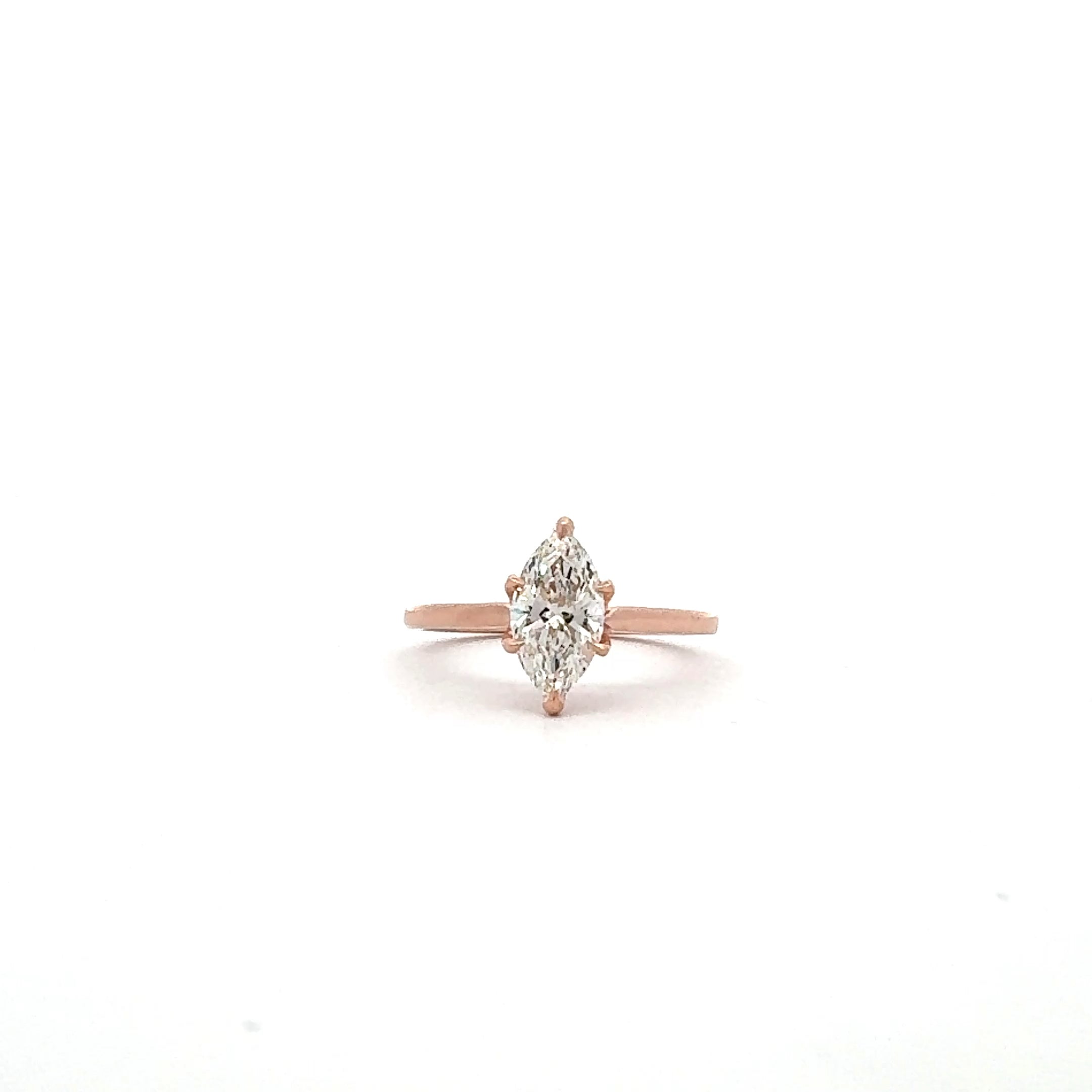 14K Gold 1.01cttw Lab Grown Diamond Marquise Ring - 4 / yellow gold
