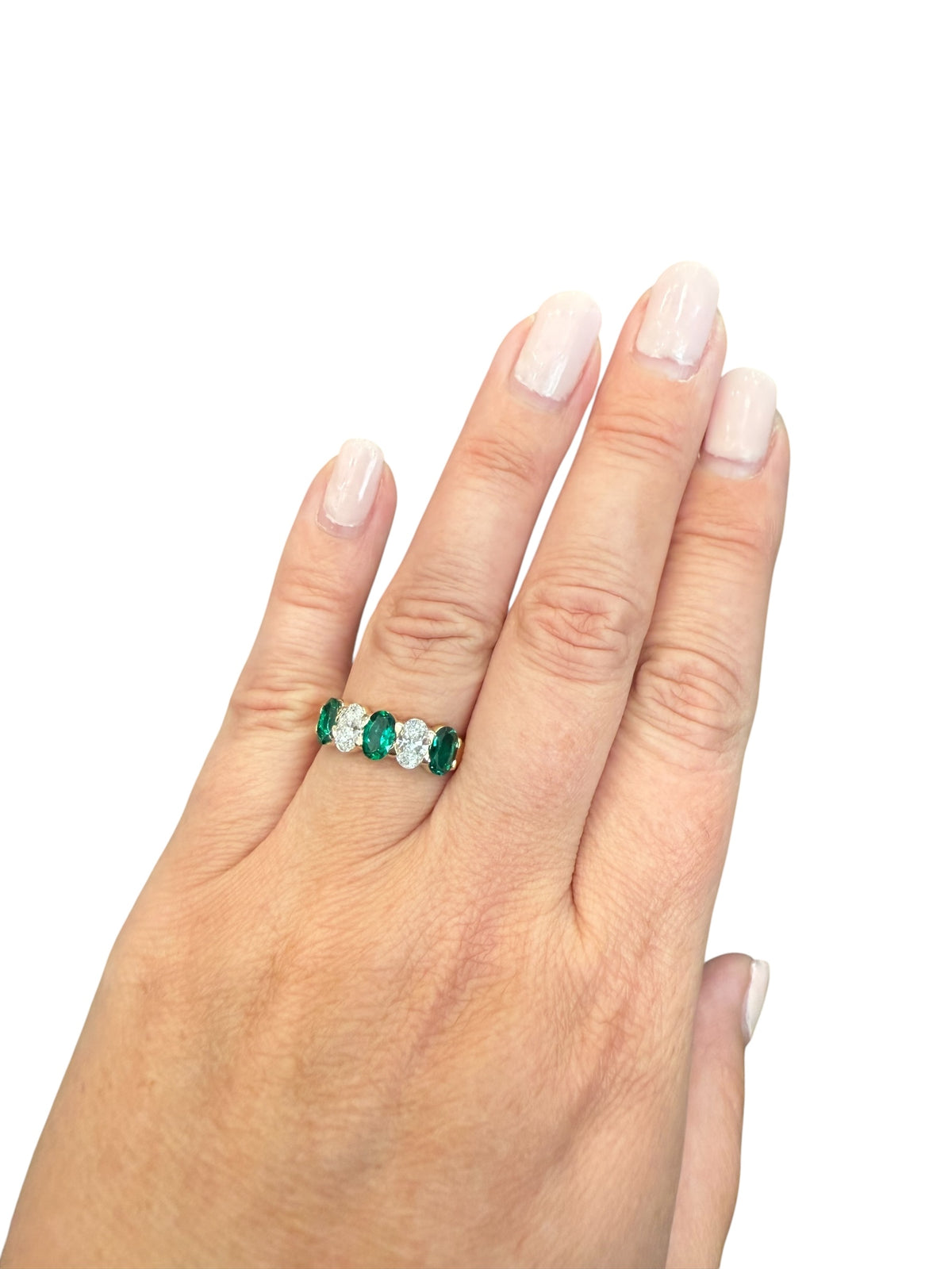10K Yellow Gold Lab Grown Emerald and Diamond Ring