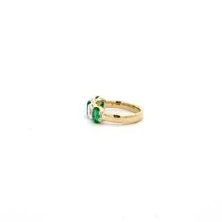 10K Yellow Gold 1.124cttw Lab Grown Emerald and Diamond Ring