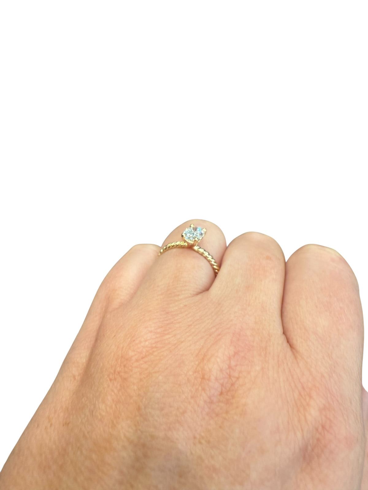 14K Yellow Gold 0.70cttw Oval Cut Lab Grown Diamond Ring