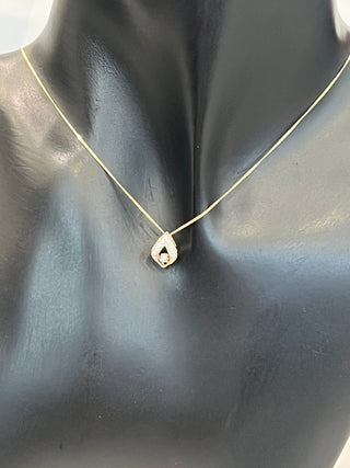 Collar de oro amarillo de 10 quilates con diamantes de 0,08 quilates, 18"