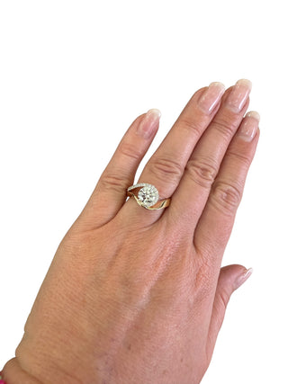 14K Yellow Gold Lab Grown Diamond Wrap Engagement Ring