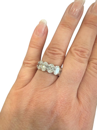 14K White Gold 3.50cttw Oval Shape Lab Grown Diamond Ring