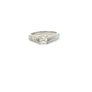 18K White Gold & Palladium Alloy (hypoallergenic) 0.65-1.50cttw Princess Cut Canadian Diamond Engagement Ring