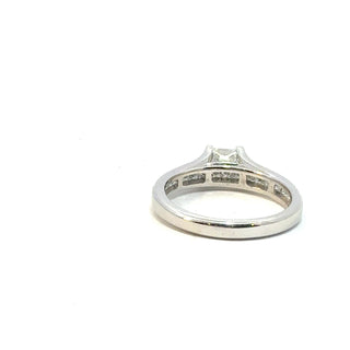 18K White Gold & Palladium Alloy (hypoallergenic) 0.65-1.50cttw Princess Cut Canadian Diamond Engagement Ring