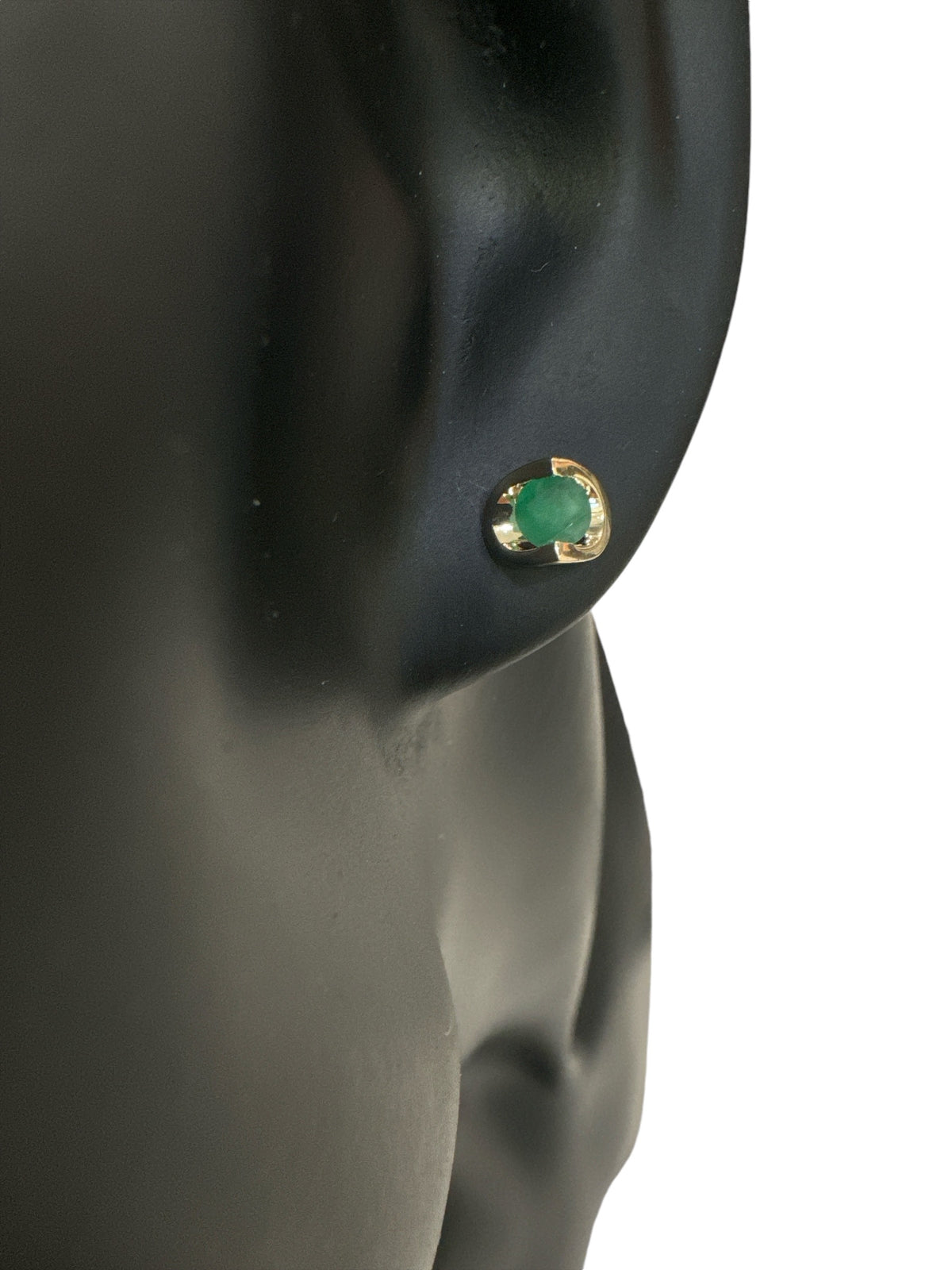 10K Yellow Gold Emerald Earring