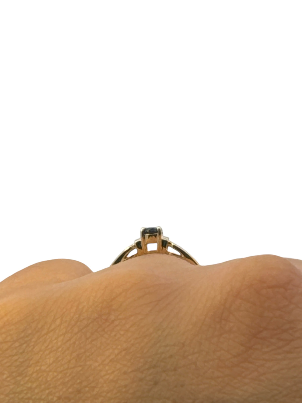 10K Yellow Gold Sapphire &amp; Diamond Ring