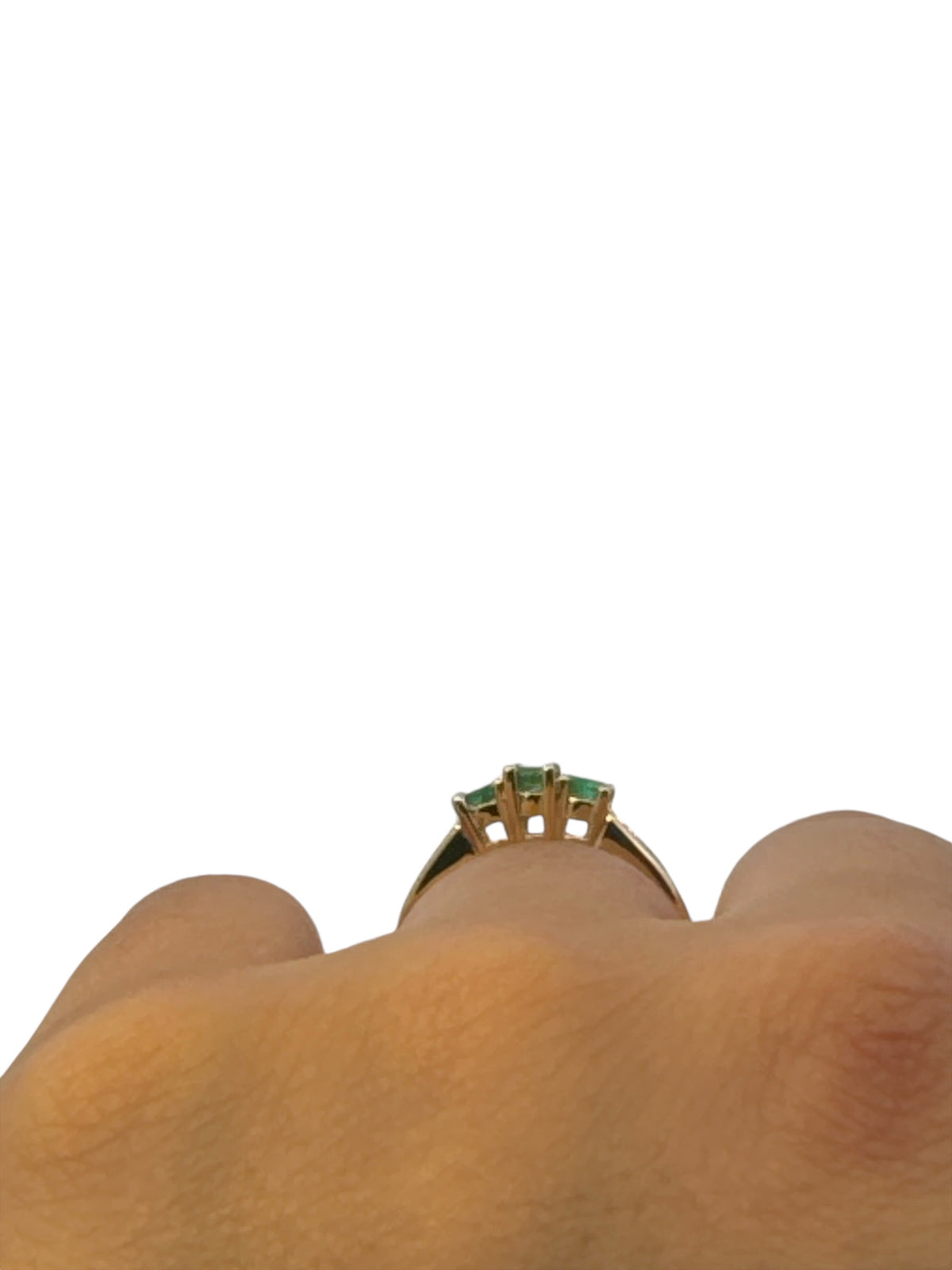 10K Yellow Gold Emerald &amp; Diamond Ring