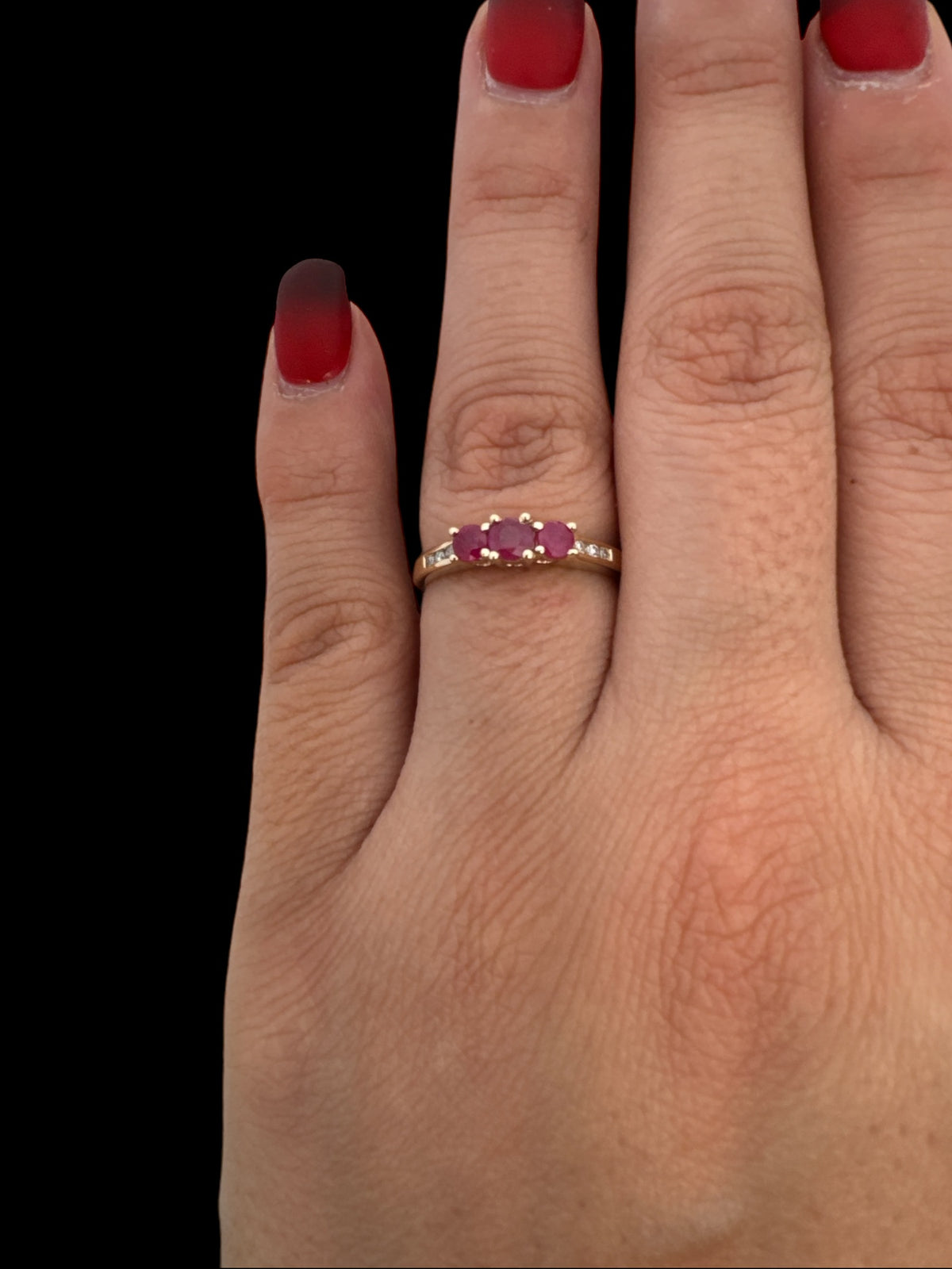 10K Yellow Gold Ruby &amp; Diamond Ring