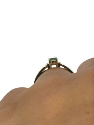 10K Yellow Gold Emerald & Diamond Ring