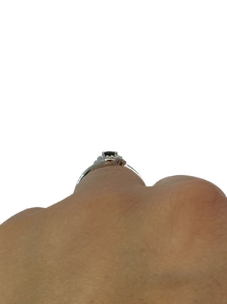 10K White Gold Sapphire & Diamond Ring